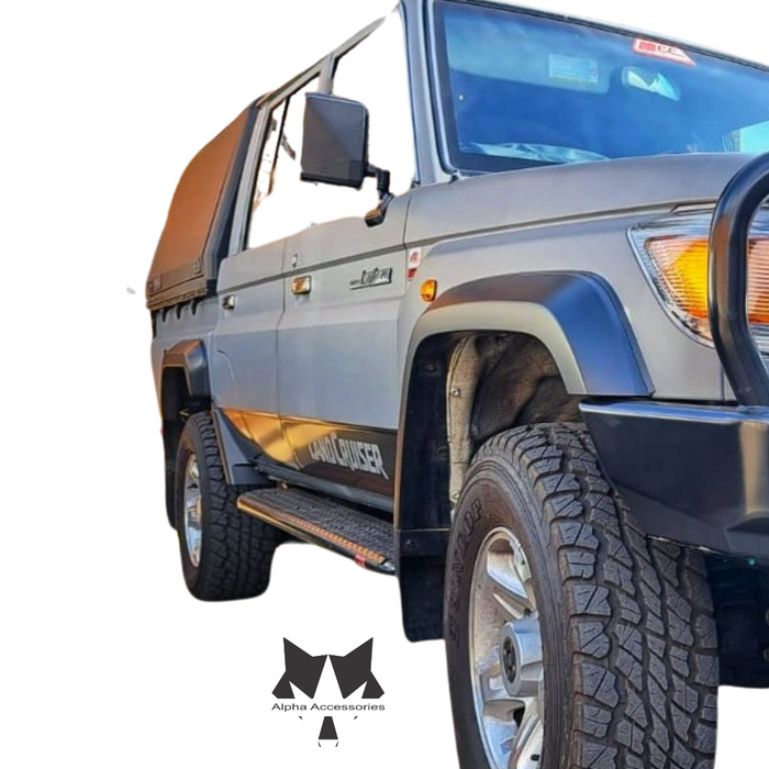 LANDCRUISER 70 Series PICK UP 2007–Current: Side Steps for Double Cab (Left & Right Set)