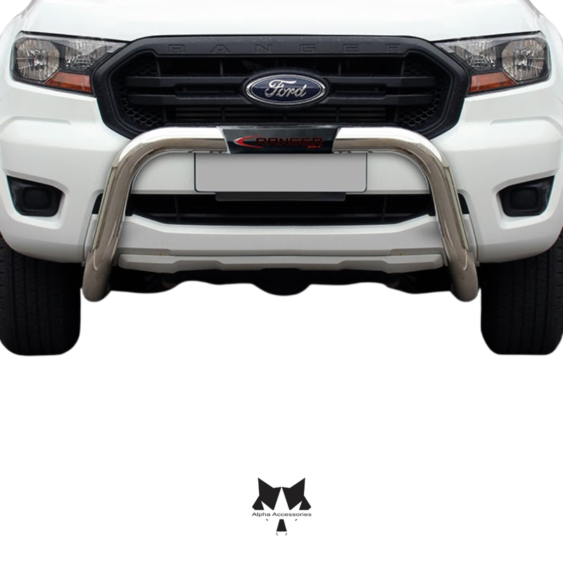 Maxe | MLA Ford Ranger T7 2016 - 2022 Polished Stainless Steel PDC Friendly Nudge Bar