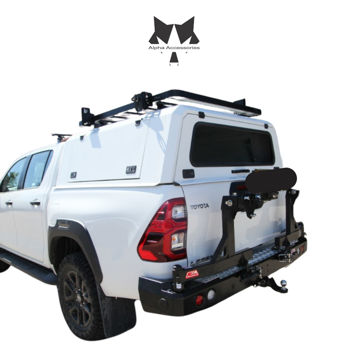 HILUX GD6 2016 to Current: Rear Replacement Bumper with 2x Spare Wheel Carrier Arms Plus Towbar