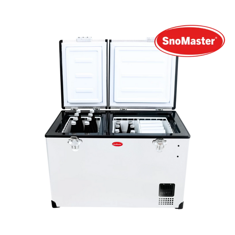 SnoMaster | 66L Dual Compartment Portable Fridge/Freezer (AC/DC - Stainless Steel)