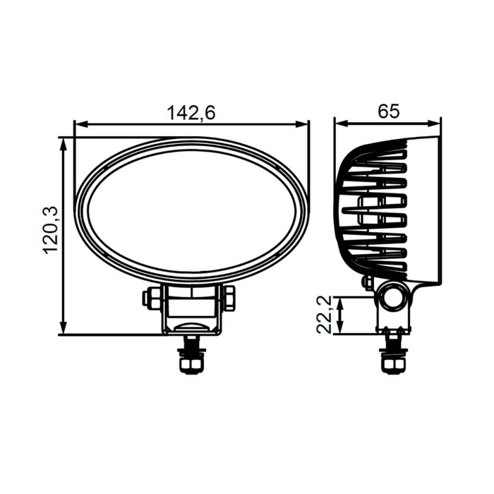 Hella Valuefit Oval LED Worklight 24W – FLOOD