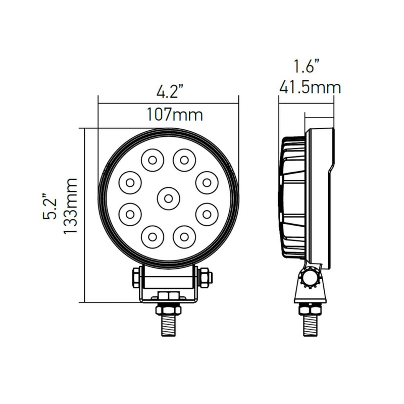 Hella | Valuefit Round LED Worklight 15W – FLOOD
