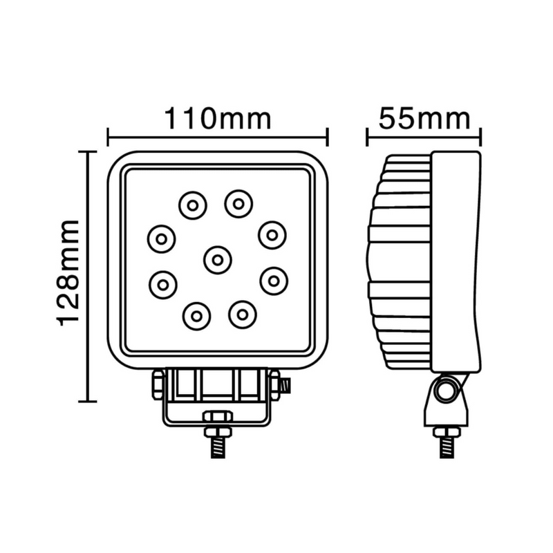 Hella | Valuefit Square LED Worklight 27W - SPOT