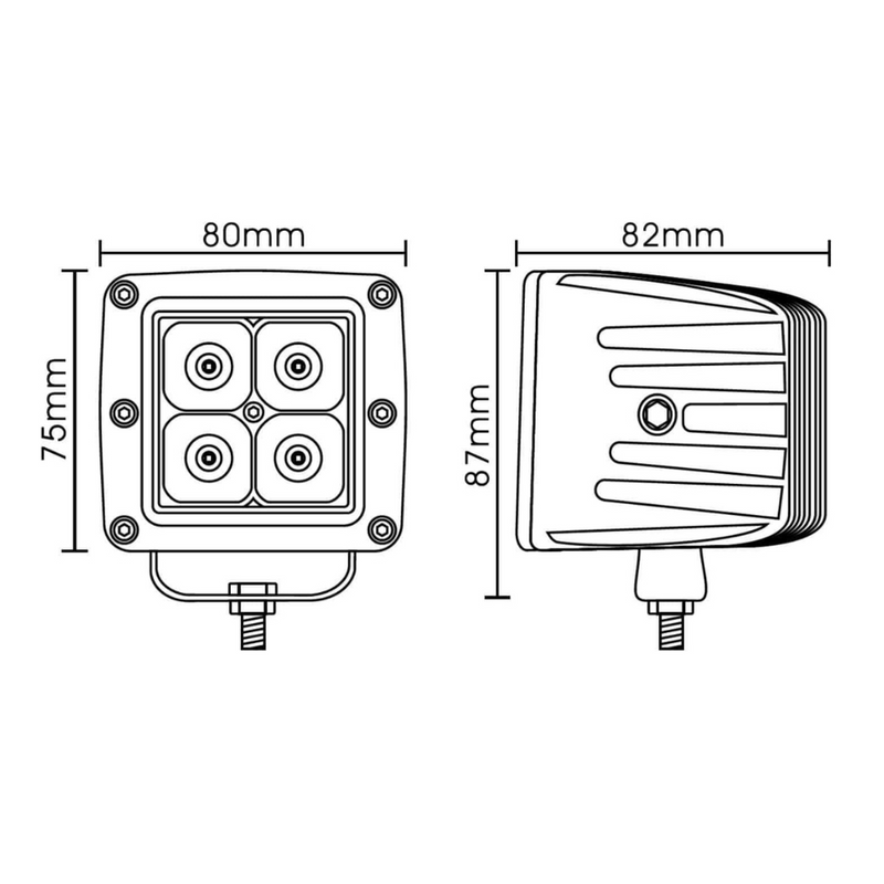 Hella | Valuefit Square Cube 4 LED - Spot (Single)