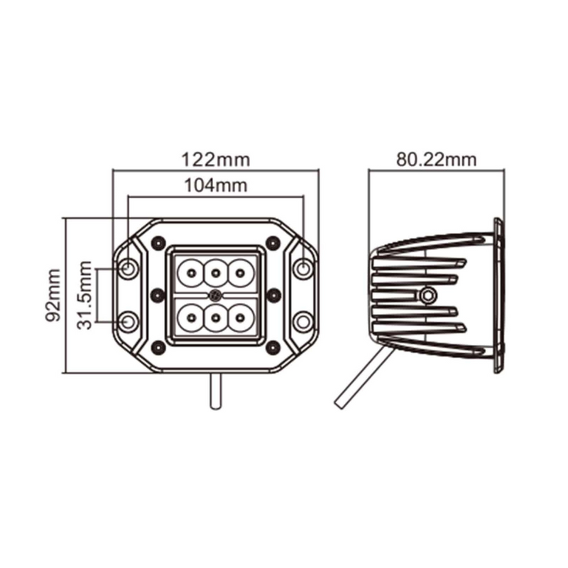 Hella | Valuefit Flush Mount 6 LED Cube Light Close Range