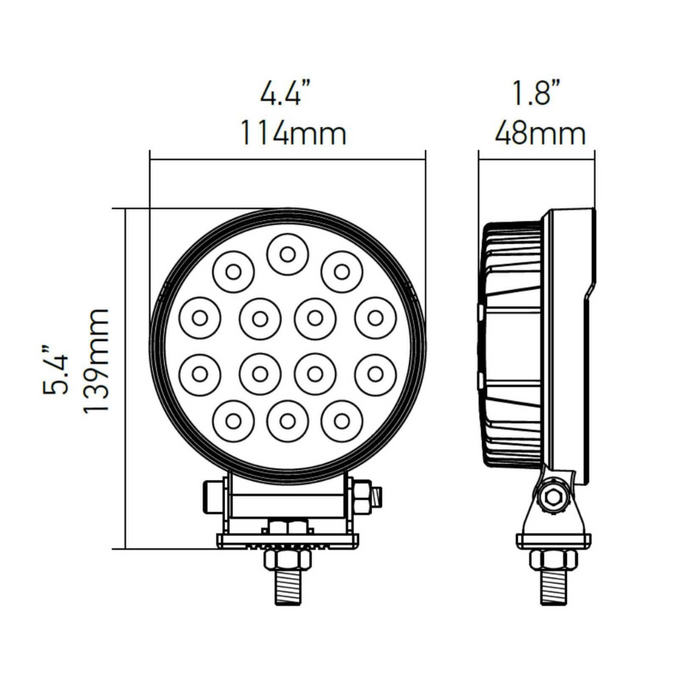Hella Valuefit Round LED Worklight 22W - FLOOD