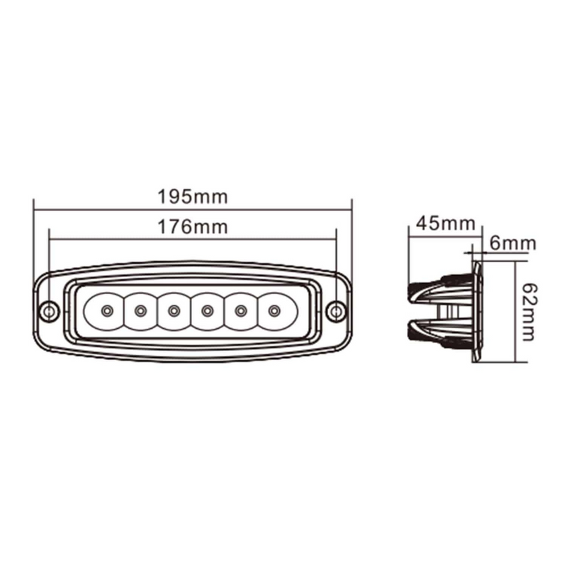 Hella | Valuefit Flush Mount 6 LED Light Bar Long Range