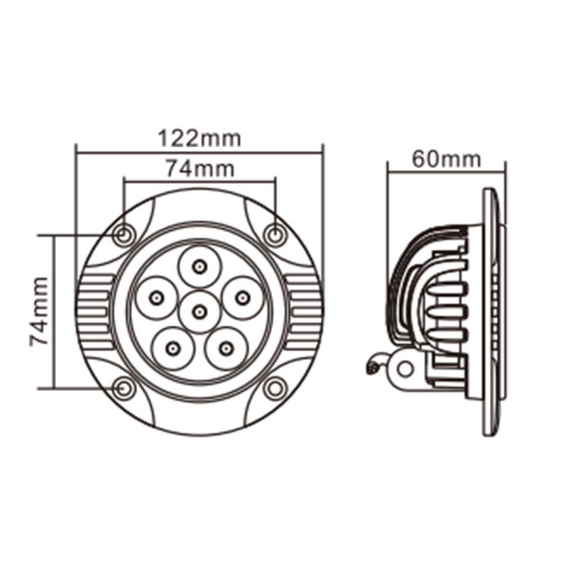 Hella | Valuefit Flush Mount 6 LED Round 90mm Long Range