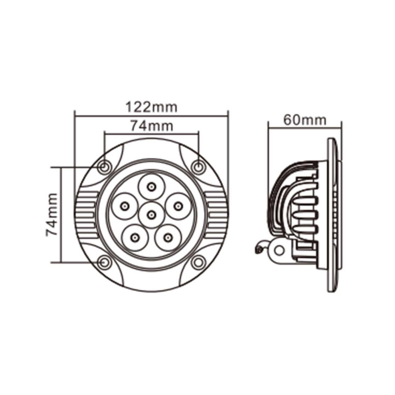 Hella | Valuefit Flush Mount 6 LED Round 90mm Close Range