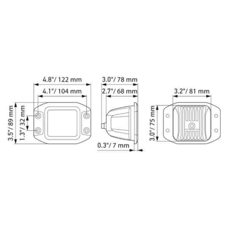 Hella | LED Black Magic 3.2" Cube Kit – (Flood/Flush) - Set of 2