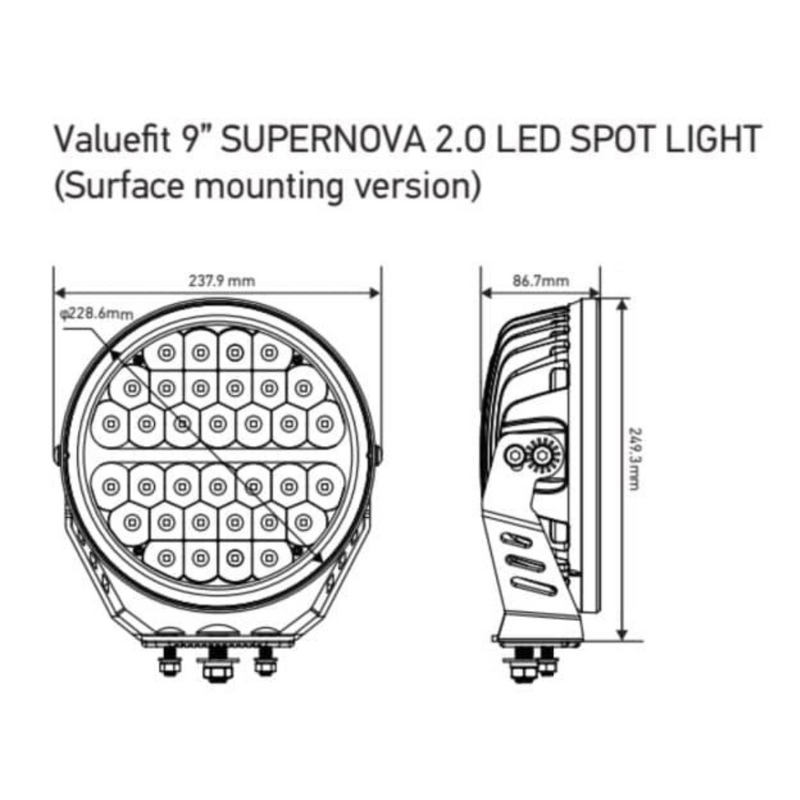 Hella | ValueFit Supernova 2.0 9'' LED Spot Light Single