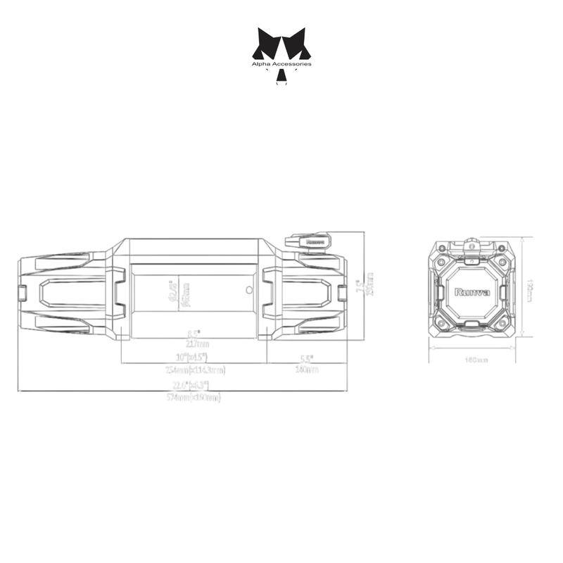 Runva | Adventure Series Winch - Synthetic Rope 11000LBS x2 Remotes