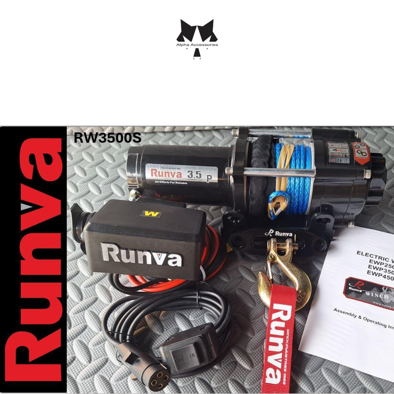 Runva | Winch 12V 3500LBS With Synthetic Rope