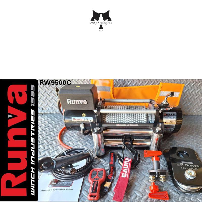 Runva | 9500LBS – Runva Winch 12V With Steel Cable