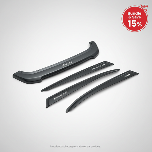 Mahindra 3XO Essentials Bundle - Bonnet Guard and Windowshields. Image is not a direct representation of the products.
