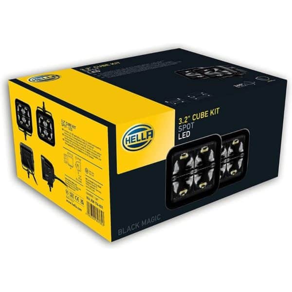 Hella LED Black Magic 3.2″ Cube Kit – (Spot) - Set of 2 - Alpha Accessories (Pty) Ltd