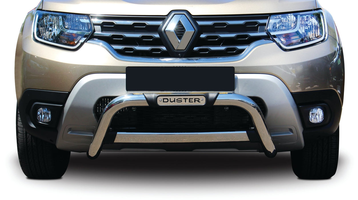 Renault Duster Polished Stainless Steel Oval Nudge Bar 2018> - Alpha Accessories (Pty) Ltd