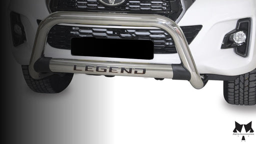 Toyota Hilux Legend Oval Stainless Steel Nudge Bar 2020+ - Alpha Accessories (Pty) Ltd