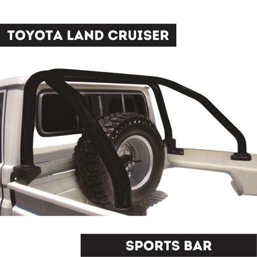Toyota Land Cruiser Black Coated Sports Bar - Alpha Accessories (Pty) Ltd