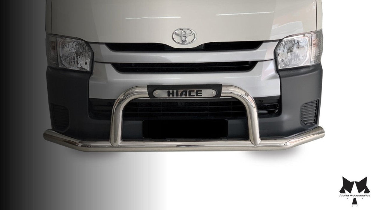Toyota Quantum Stainless Steel Hi Ace Front Styling Bar with Branded Injection Mould 2008+ - Alpha Accessories (Pty) Ltd